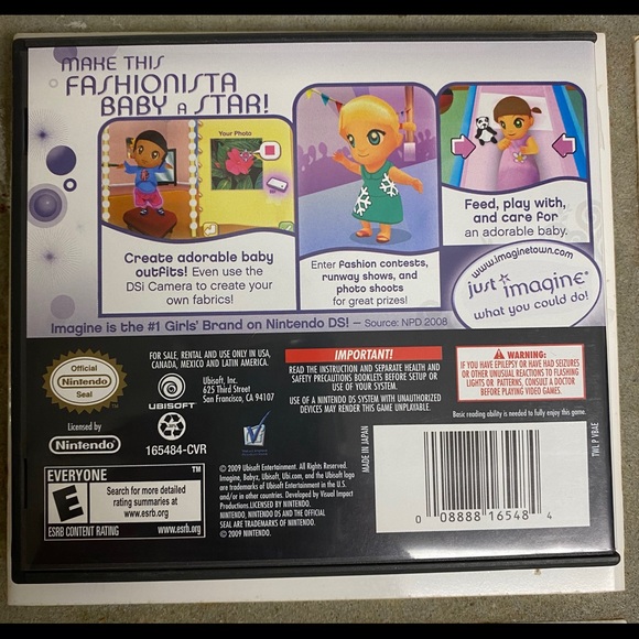 Nintendo DS Imagine Baby Fashion game - Picture 2 of 4